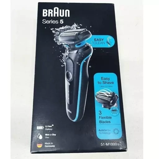 ریش تراش براون BRAun سری 5 مدل 51-M1000s اصل اصله آلمان سه تیغه انعطاف پذیر ماشین اصلاح شیور خط زن حجم زن