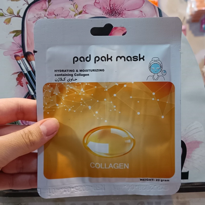ماسک ورقه ای صورت پد پاک مدل کلاژن وزن 25 گرم
