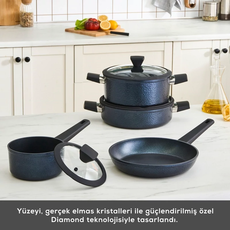 سرویس قابلمه 7 پارچه ترکیه کاراجا مدل Biodiamond Dante 