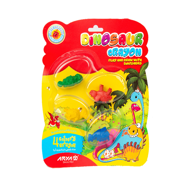 پاستل کرایون (مداد شمعی) دایناسوری 4 و 8 رنگ