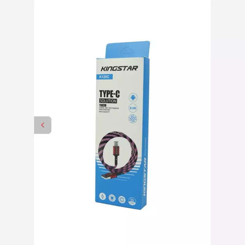 کابل شارژ Type-C کینگ استار مدل K120C با طول 110 سانتی متر