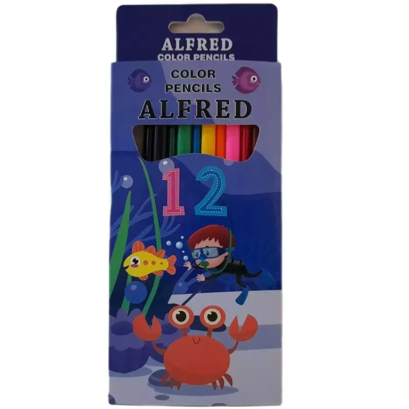 مداد رنگی 12 رنگ آلفرد