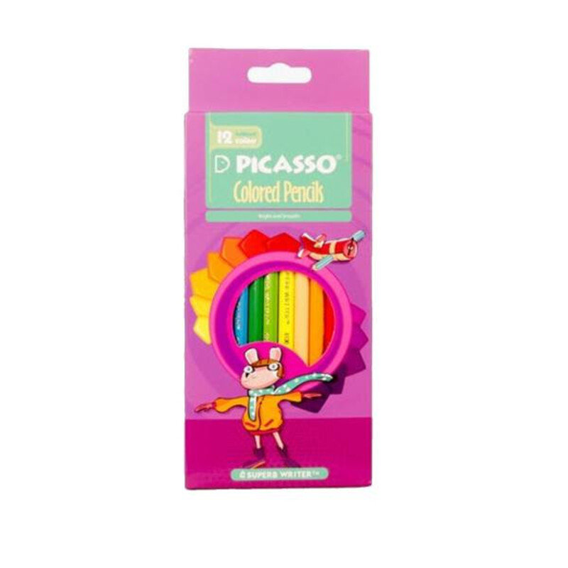 مدادرنگی 12رنگ جعبه مقوایی پیکاسو 