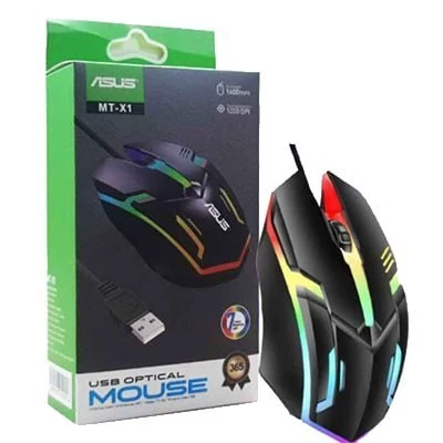 موس سیم دار گیمینگ برند ایسوس asus با سیم بلند RGB