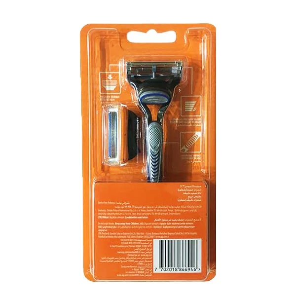 خودتراش مردانه ژیلت 5 تیغ مدل Fusion5 بهمراه 1 عدد تیغ یدک