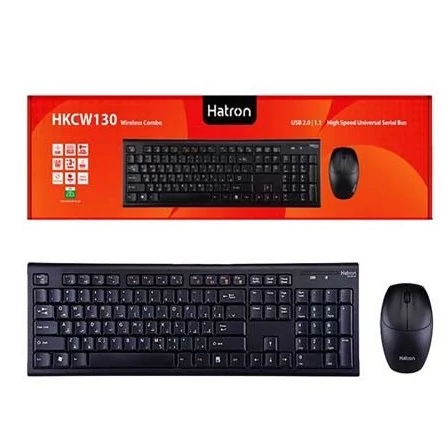 کیبورد و ماوس بی سیم هترون مدل HKCW 130 