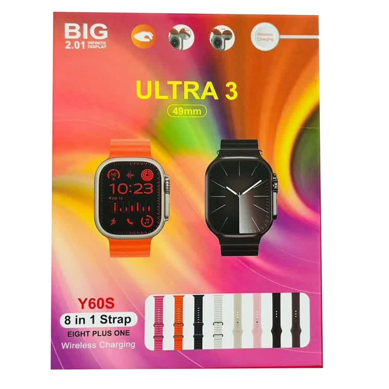 ساعت هوشمند 8بند مدل Y60S ULTRA3 شارژ وایرلس