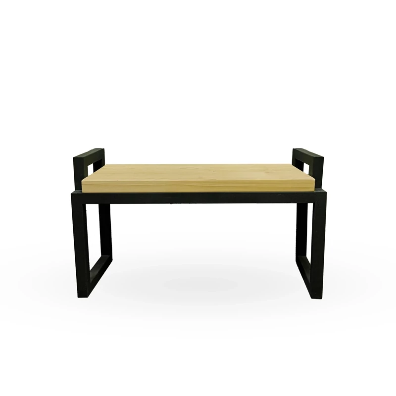 نیمکت چوب و فلز مینیمال مدل مترا مهتران چوب