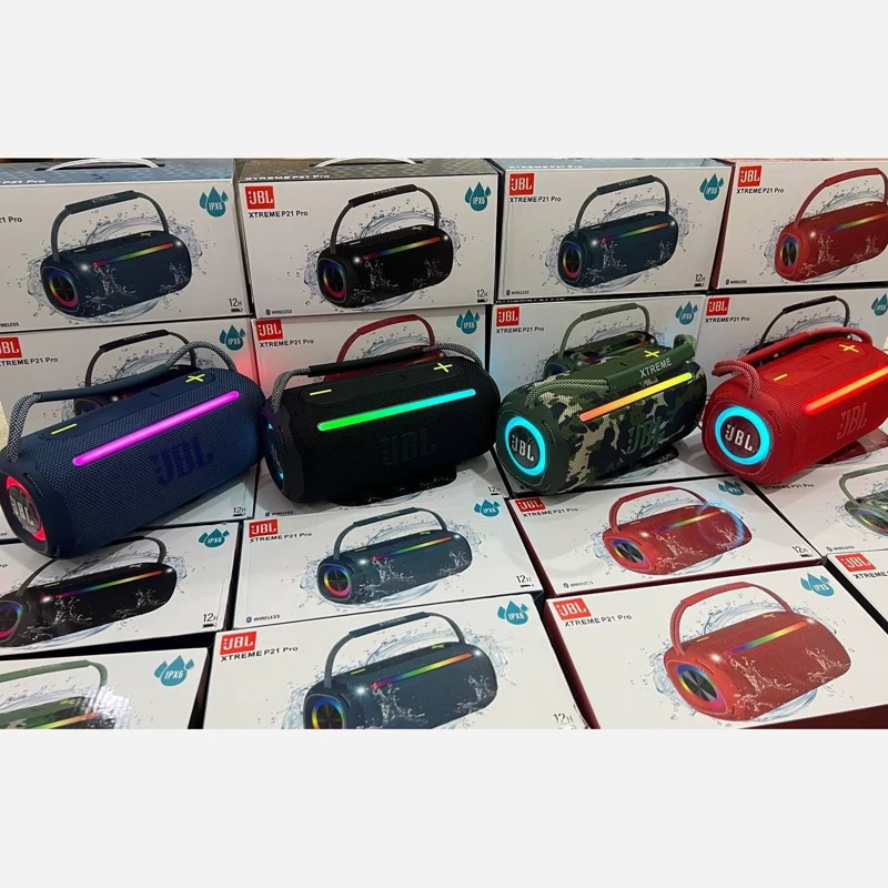 اسپیکر JBL مدل EXTREME P21 PRO صددرصد اورجینال رم فلاش AUX ضد آب بیس دار رقص نور 4 رنگ مختلف