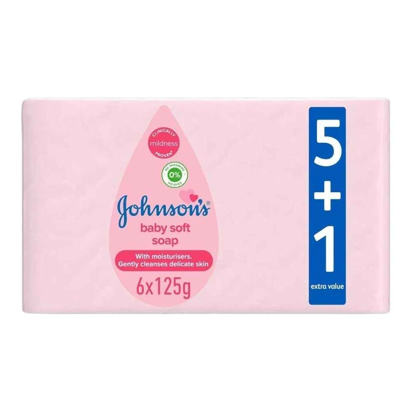 صابون بچه جانسون Johnson’s مدل Pink بسته 6 عددی (125 گرمی)