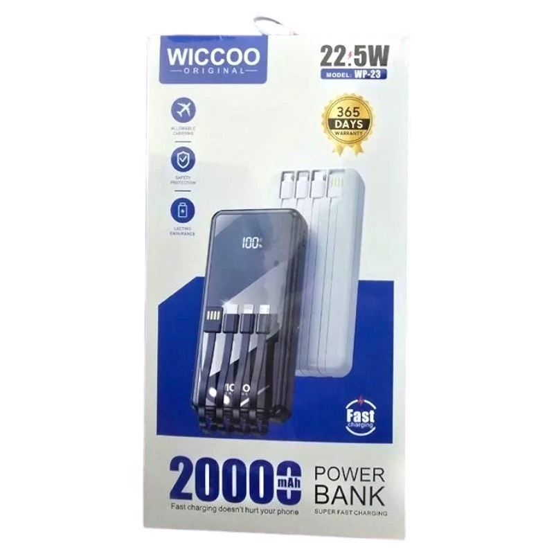 پاوربانک اورجینال 20 هزار ویکوو مدل WICCOO WP-23