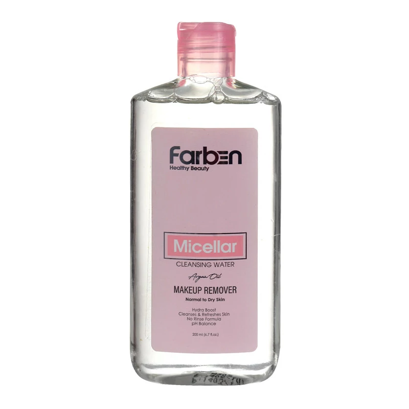 میسلار واتر فاربن مدل آبرسان و روغن آرگان مناسب پوست های معمولی ، خشک و حساس حجم 200 میلی لیتر