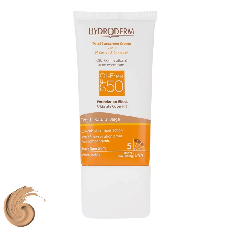 کرم ضد آفتاب کرم پودری رنگی هیدرودرم SPF50