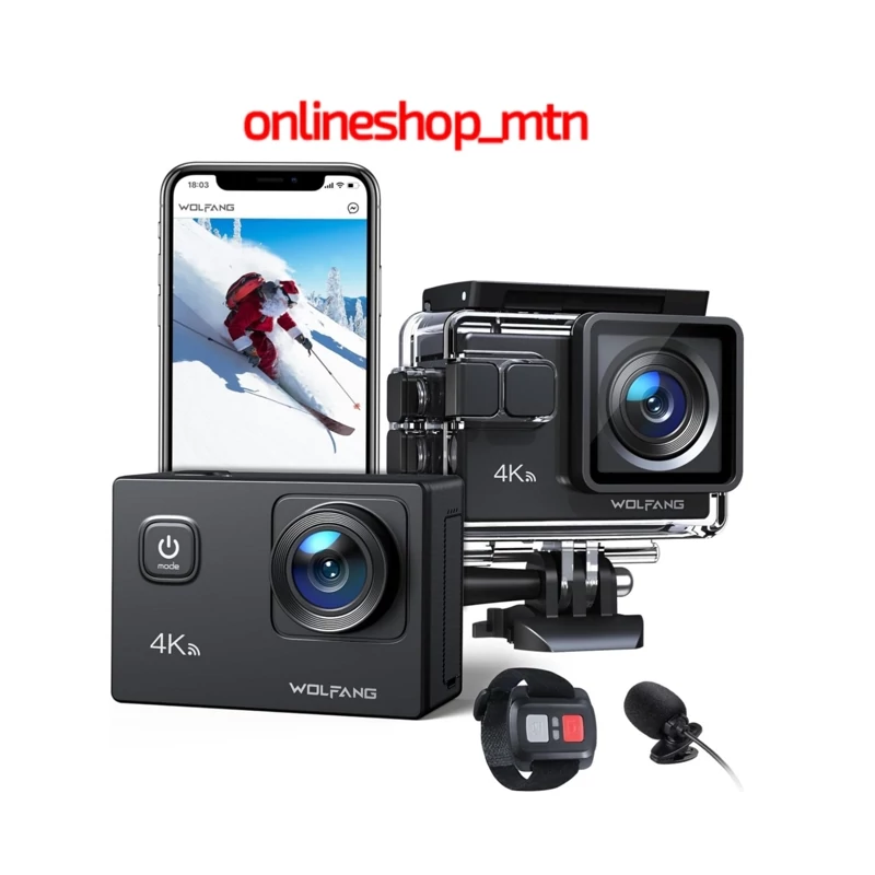 دوربین اکشن ورزشی 4K برند WOLFANG مدل GA100