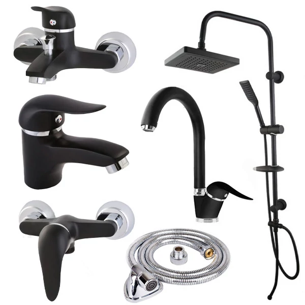 ست شیرآلات مدل اوج پلاس سبددار رسوبگیر مجموعه 6 عددی