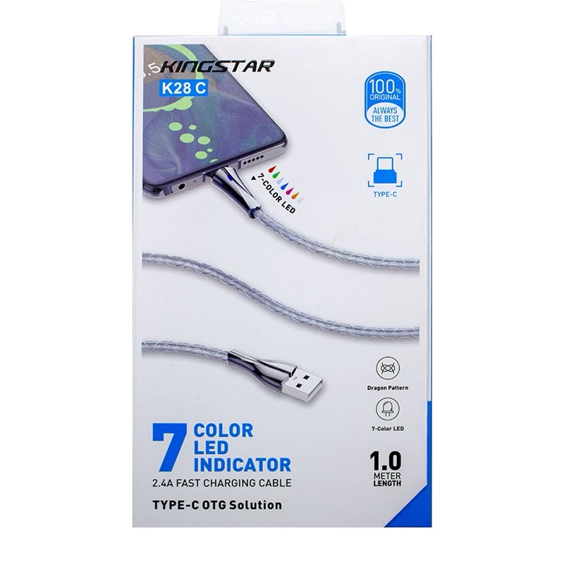 کابل شارژر تایپ سی fast کینگ استار مدل K28c  