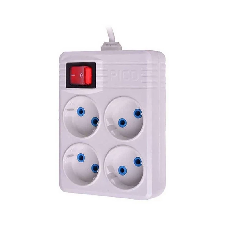 چند راهی چهار خانه برق دوشاخه دار (پریز 4 خانه) کلیددار