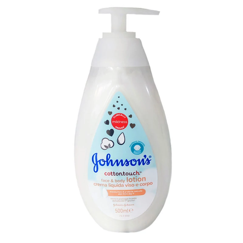 لوسیون صورت و بدن جانسون مدل Johnson’s CottonTouch مخصوص کودکان حجم 500 میل اروپایی