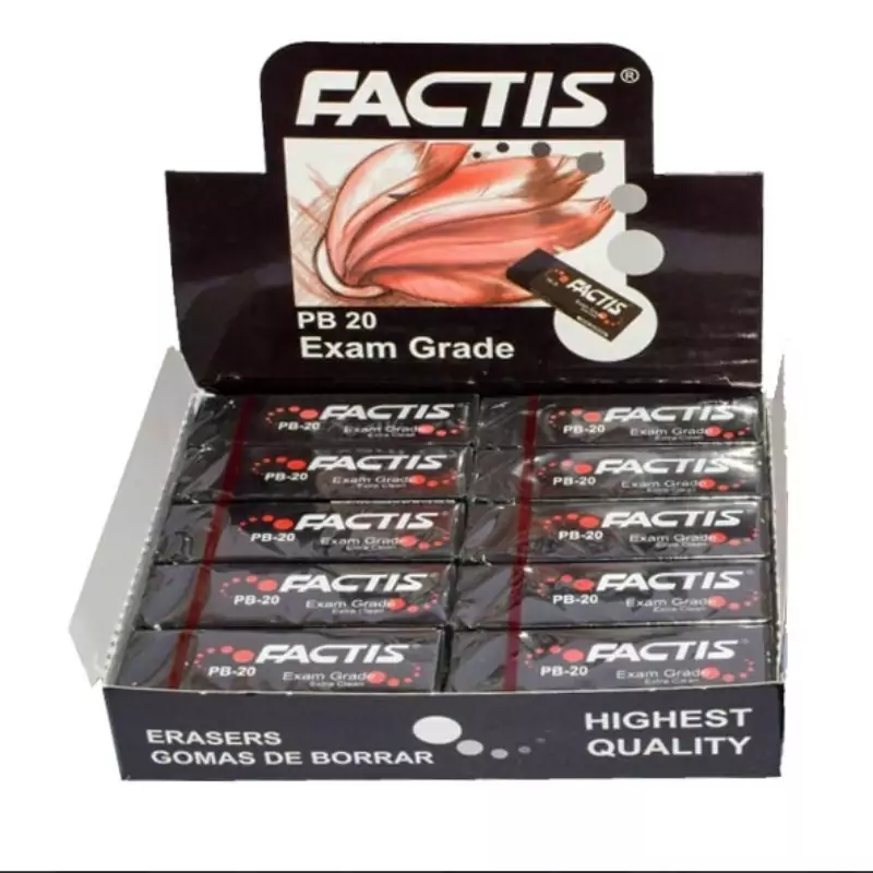 پاک کن مشکی فکتیس مدل PB-20 سایز بزرگ بسته 2 عددی