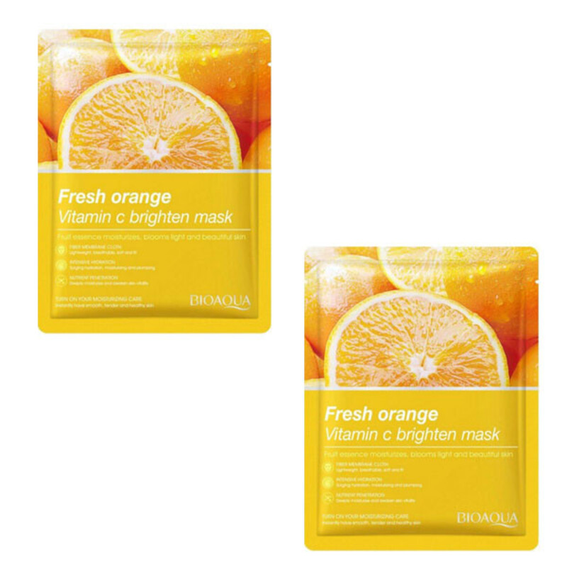 ماسک ورقه ای پرتقال بیوآکوا روشن کننده پوست 25 گرم