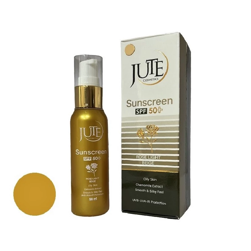 کرم ضدآفتاب +SPF50 پوست چرب و مختلط بژ خیلی روشن پمپی (رز لایت) ژوت  