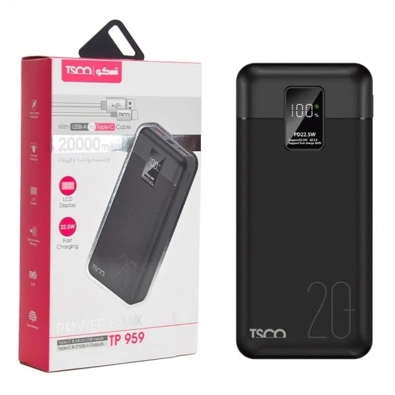پاوربانک تسکو مدل TSCO TP959 ظرفیت 20000 میلی آمپر