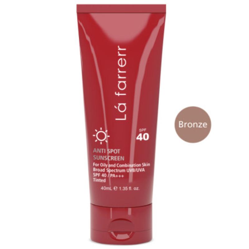 کرم ضد آفتاب و ضدلک  لافارر اصلی پوست خشک SPF40  رنگ برنز