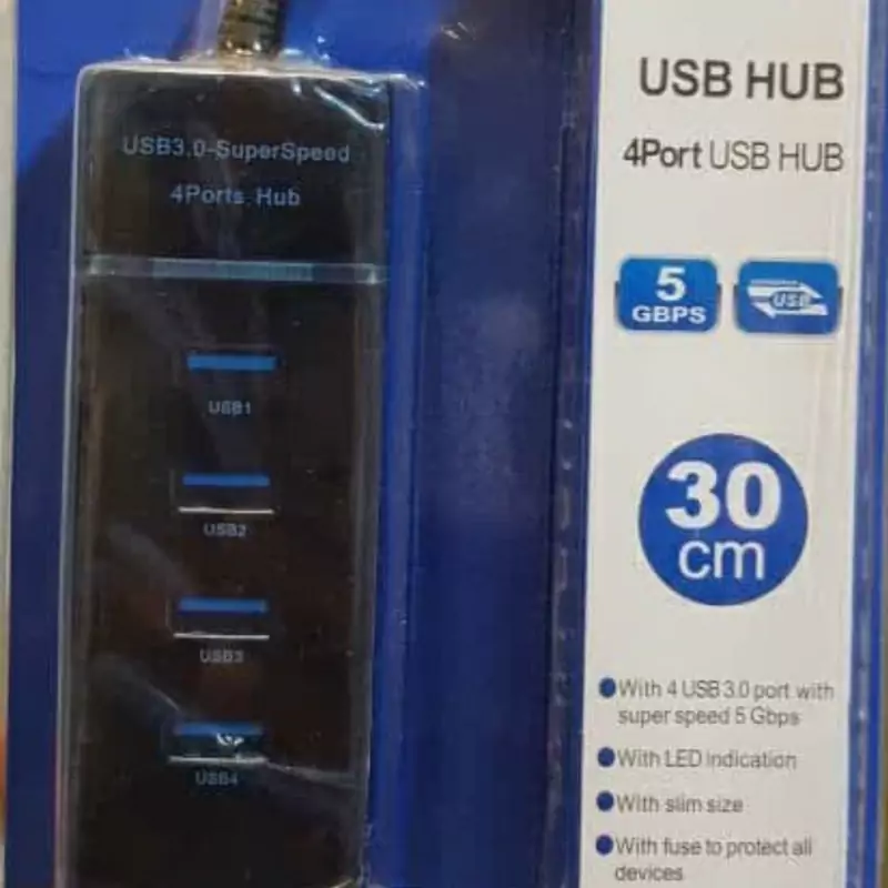هاب 4 پورت Super SPEED USB 3.0 مدل 303 مشکی رنگ 
