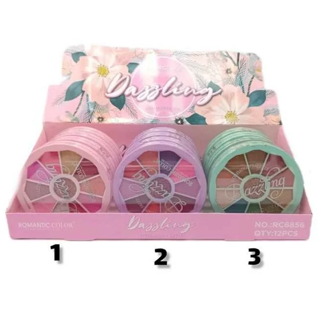 پالت سایه 11 رنگ دایره ای مدل DAZZLING برند ROMANTIC COLOR