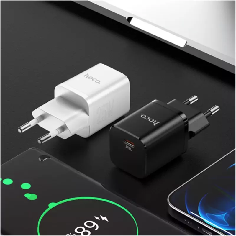 شارژر دیواری N19 PD 25W هوکو به همراه کابل مدل تایپ سی به تایپ سی
