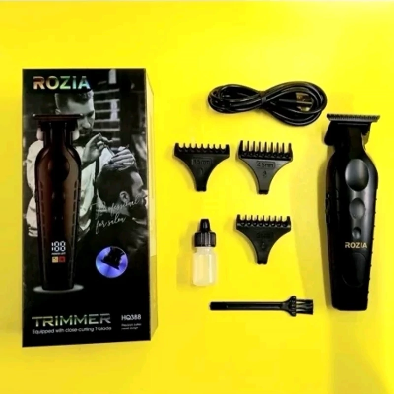 ریش تراش و خط زن شارژی ROZIA مدل نمایشگر دار ، تیغه فلزی ، بدون خرابی