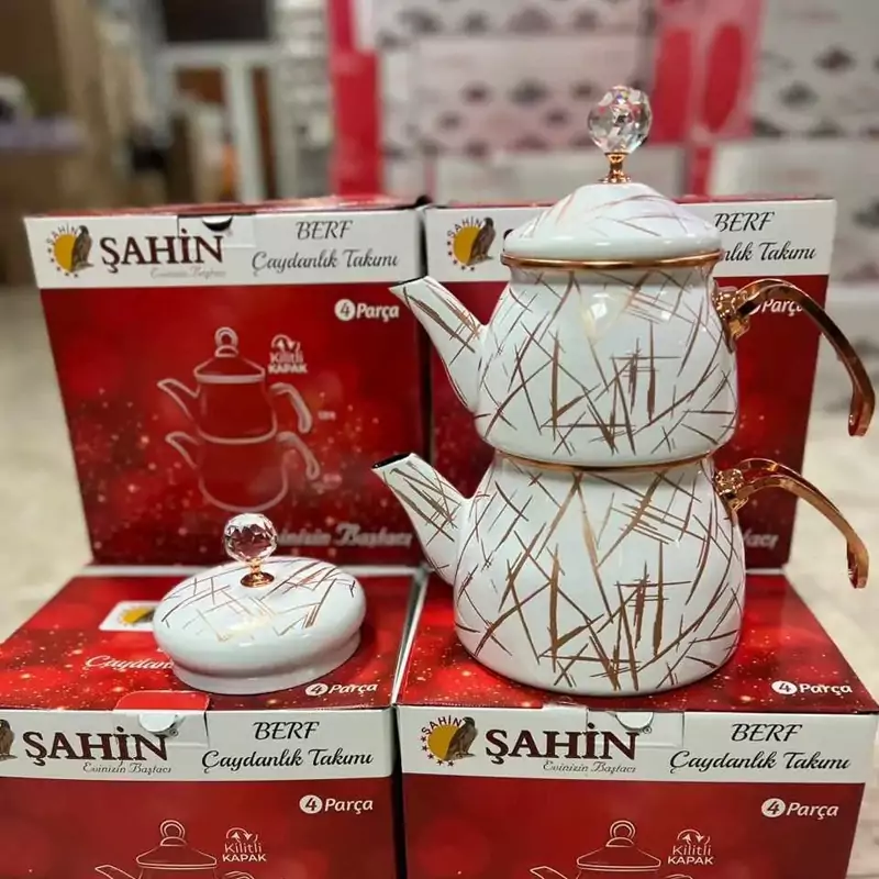 ست کتری قوری شاهین مدل دو درب  