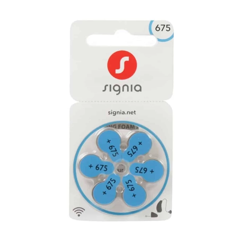 باتری سمعک زیمنس مدل سیگنیا شماره 675 بسته 6 عددی