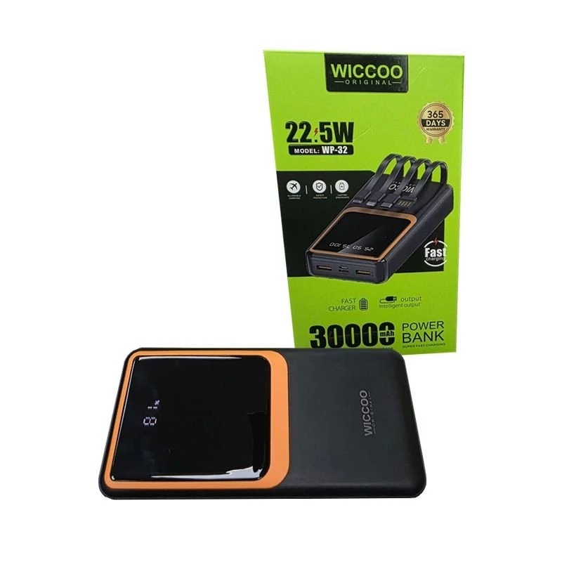 پاوربانک 22.5w سی هزارمیلی آمپرwiccoo ویکوWP-32 