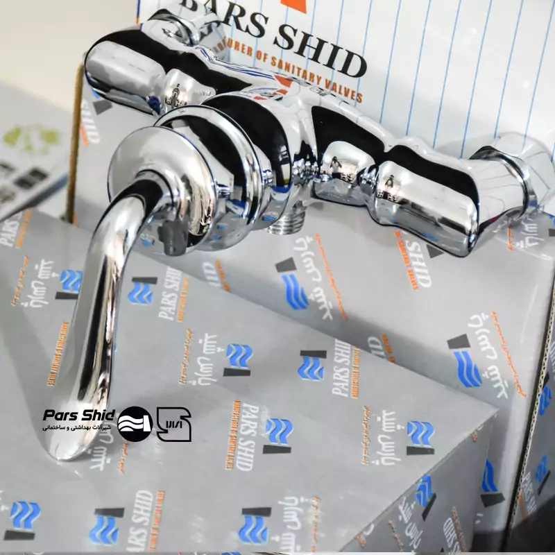 ست کامل شیرآلات اصل مدل هالیا(هلن) شرکت پارس شید شمش برنج CNC کروم کد7002