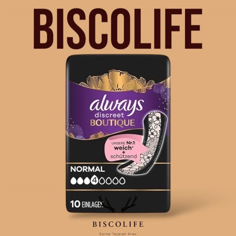 نواربهداشتی 4 قطره آلویز  Always Discreet Boutique مدل Soft + Protective بسته 10عددی