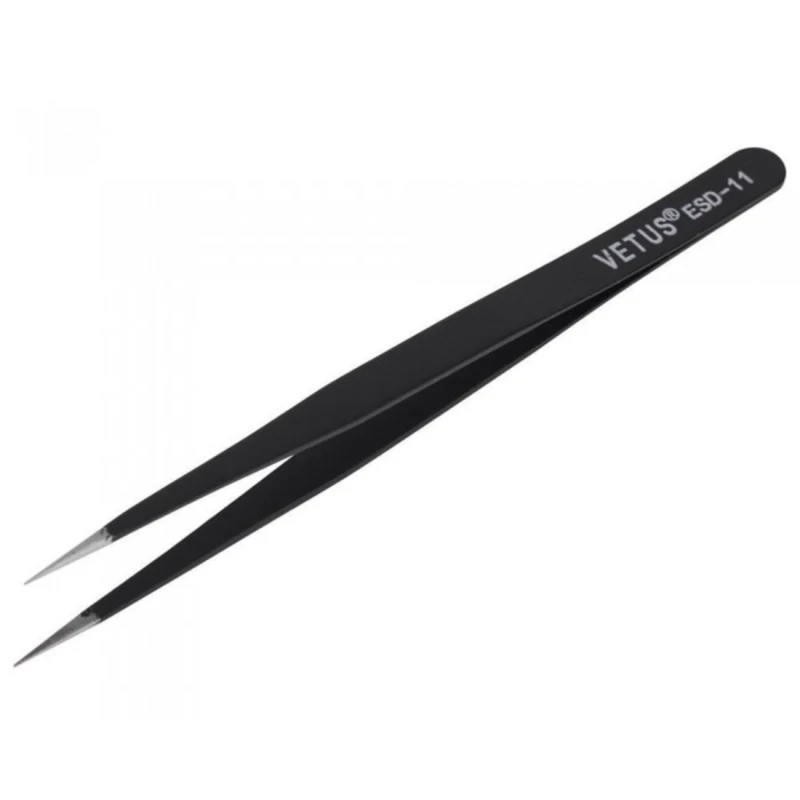 پنس سر صاف وتوس Vetus مدل ESD11 مناسب جهت کاشت مژه و آرایشی نوک تیز