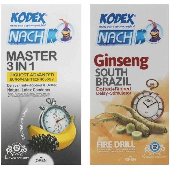 پک مجموعه دوبسته کاندوم12 عددی کدکس