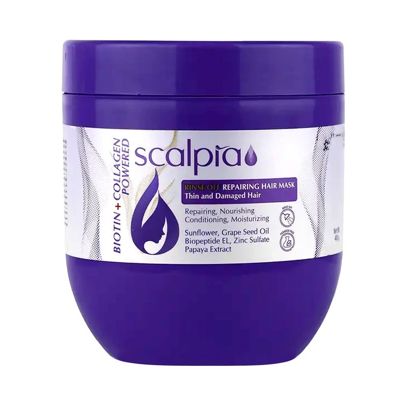 ماسک مو کاسه ای بیوتین کلاژن اسکالپیا همراه آبکشی 400 گرم