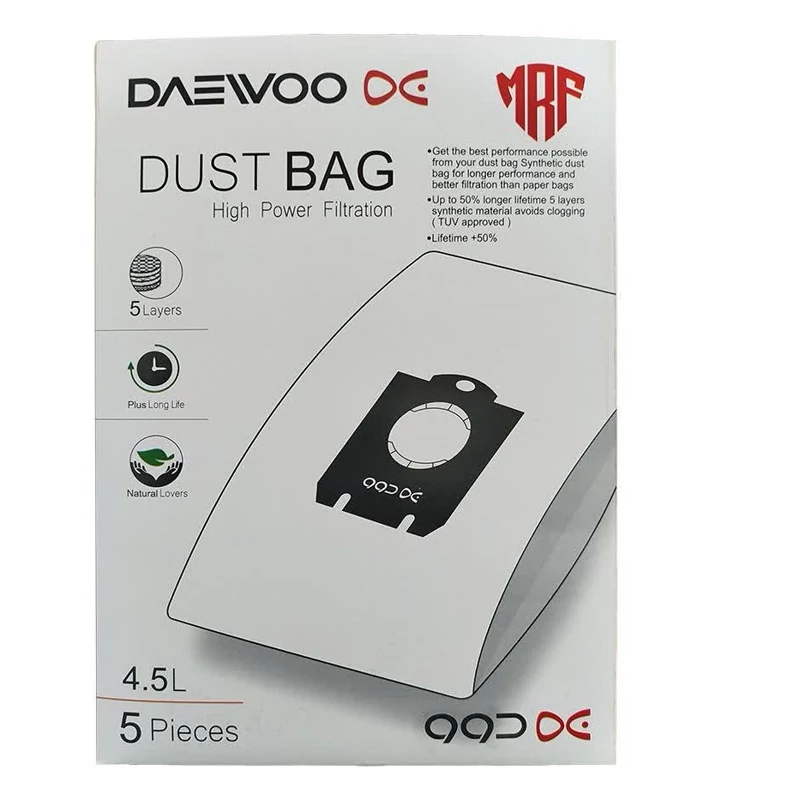 کیسه جاروبرقی دوو مدل DVC S22P میکروفیلتر 5 لایه هپا مناسب جاروبرقی دوو مدل اسپرو بسته 5 عددی