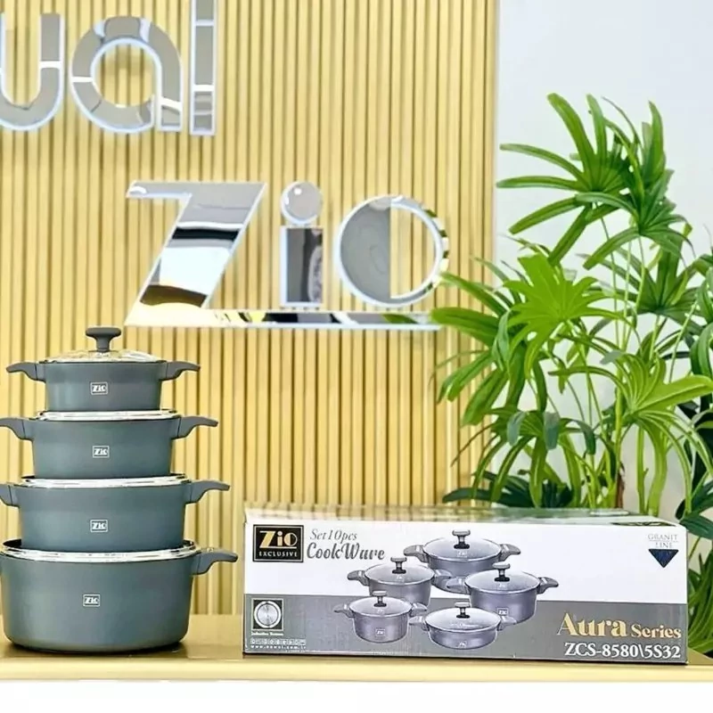 سرویس قابلمه 10 پارچه برند زیو طرح aura مدل Zio ZCS-8580/5S32 (کدr)