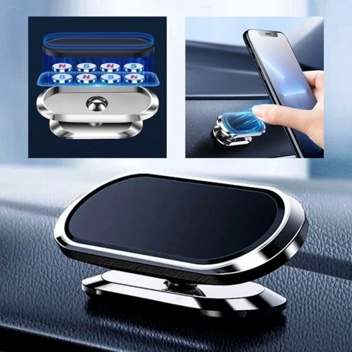 هولدر و پایه نگهدارنده مگنتی موبایل مدل F16 قابلیت چرخش 360 درجه،دارای 8 مگنت بسیار قوی،دارای پد فلزی گرد و مستطیلی