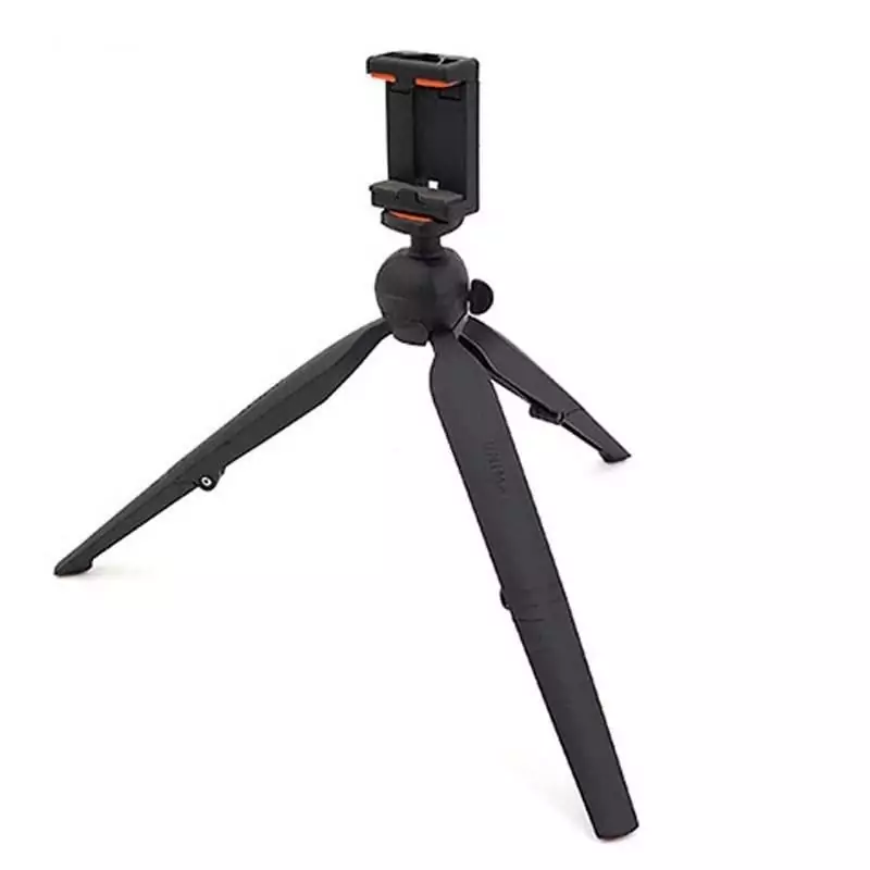 سه پایه تاشو به همراه هولدر نگهدارنده موبایل مناسب انواع گوشی موبایل دارای قابلیت چرخش 360 درجه