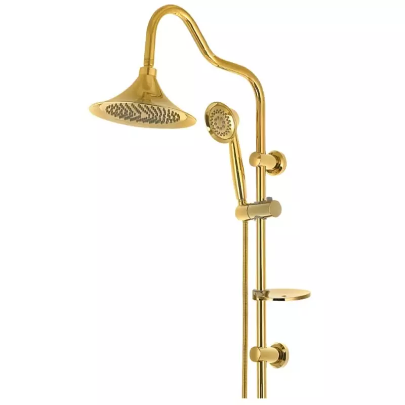 علم دوش دوکار طلایی مدل شیپوری رنگ ثابت (پس کرایه)