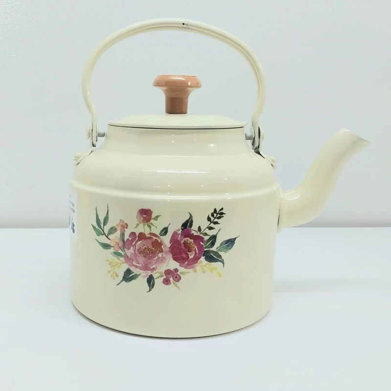 کتری روحی طرح دار 1.5 لیتری نسوز نگیر رنگ کوره قطر 13 سانت مدل 2415