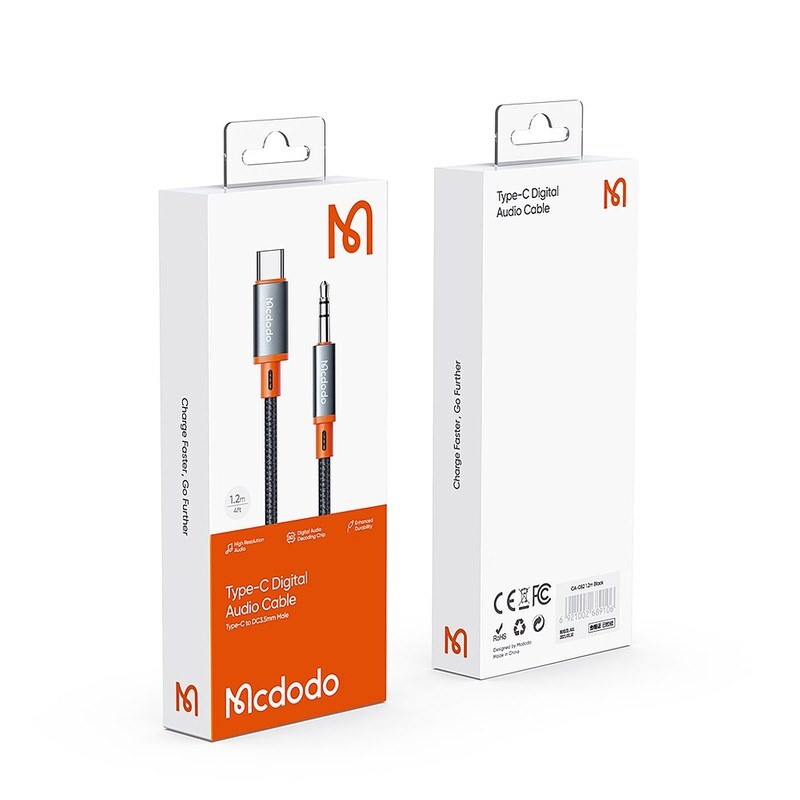 کابل تبدیل USB-C به AUX مک دودو مدل CA-0820 طول 120 سانتی متر