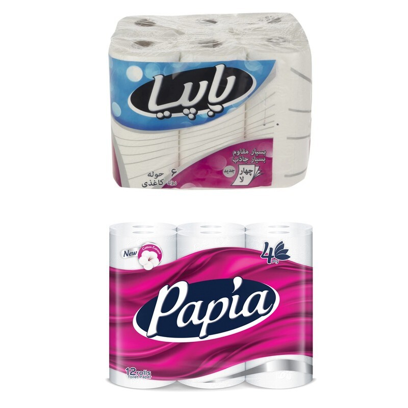 دستمال حوله ای چهارلایه 2رول پاپیا