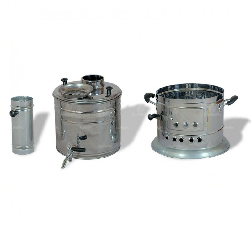 سماور ذغالی 8 لیتر استیل درجه یک 4 دسته 