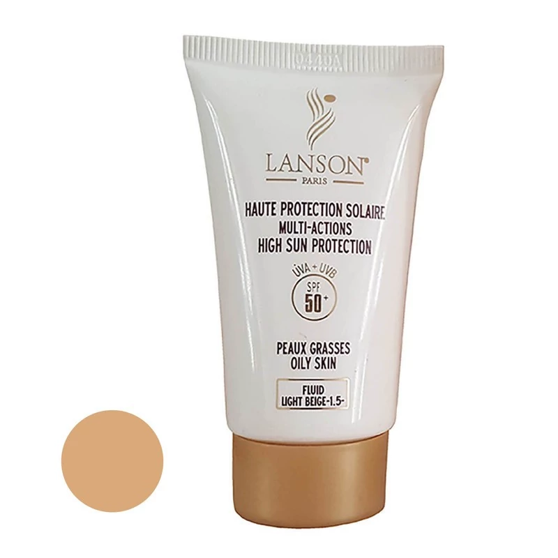 ضد آفتاب کرم پودری لانسون اصلی پوست چرب 