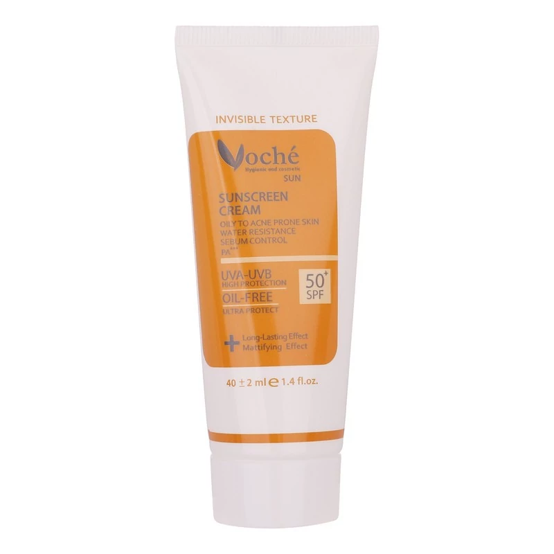 کرم ضد آفتاب بدون رنگ وچه SPF 50 مدل 48 ‌مناسب پوست‌های چرب و آکنه ای حجم 40 میلی‌لیتر